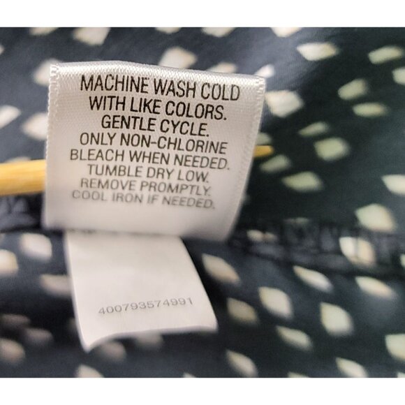 Croft & Barrow 1X V Neck Roll Tab Sleeve Polka Dot Blouse Ruched Sholder - Picture 8 of 11